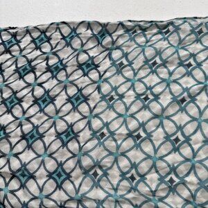 NWT Talbots 100% Viscose Rectangular Rectangle Scarf Blue Fringe Edges 27”x70”